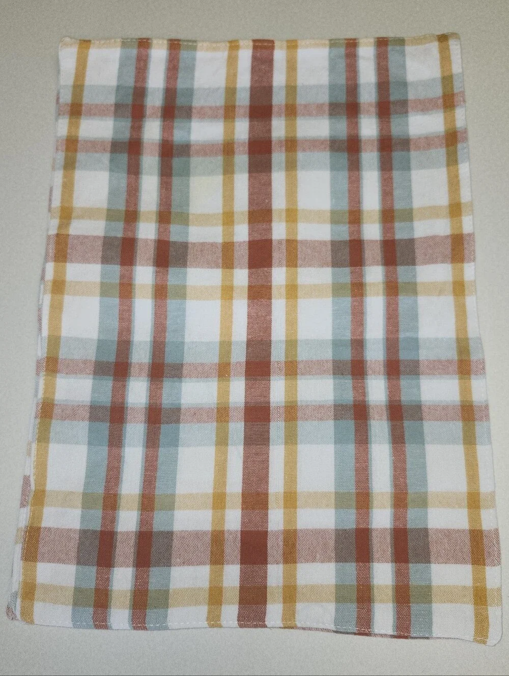 Design Mainstream International Inc. Set Of 4 Placemats, Orange & Teal Plaid